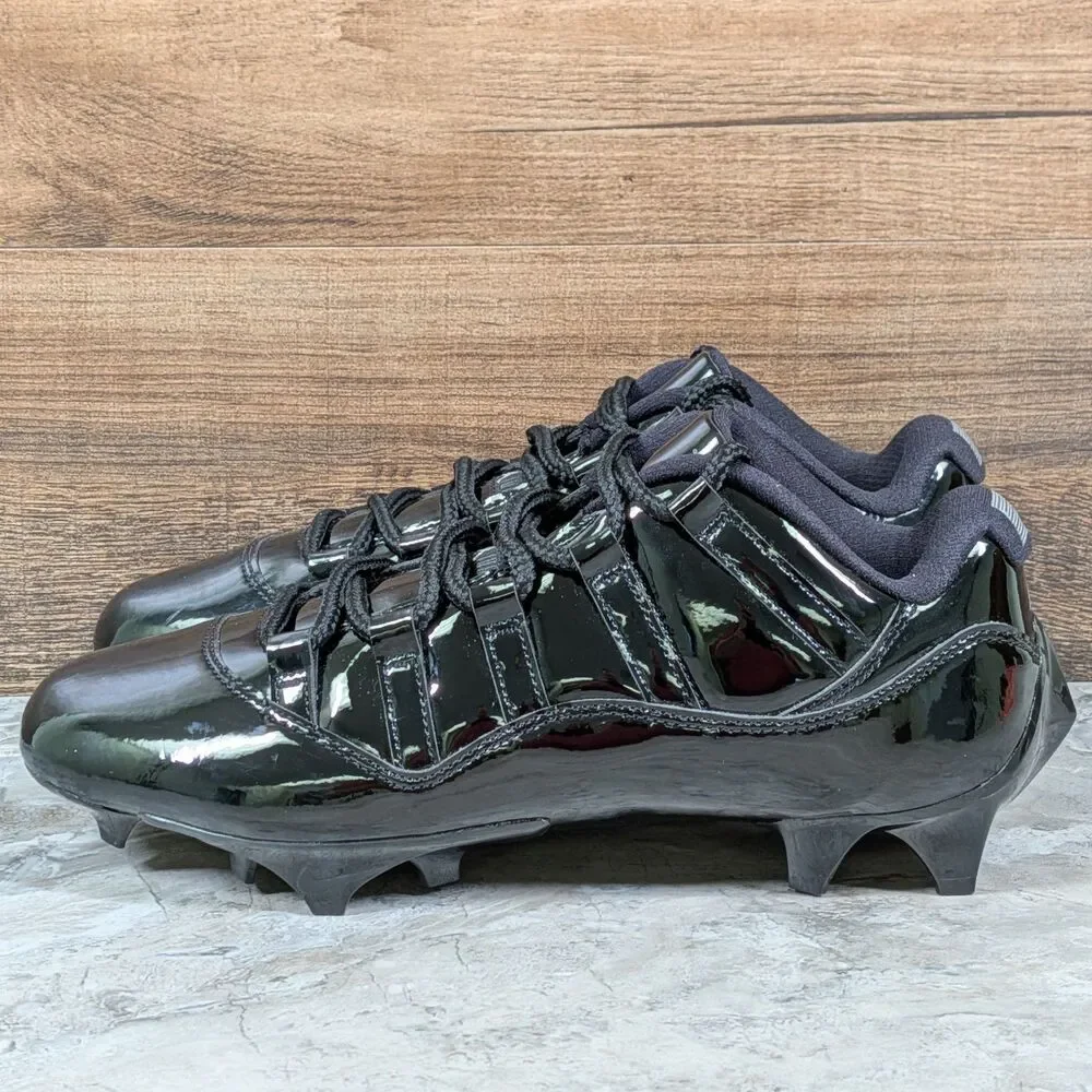 Nike Air Jordan 11 Low TD Men's 9 Patent Black Football Cleats IQ8113-001